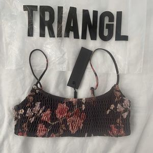 NWT Triangl Wild Rose Bikini Top